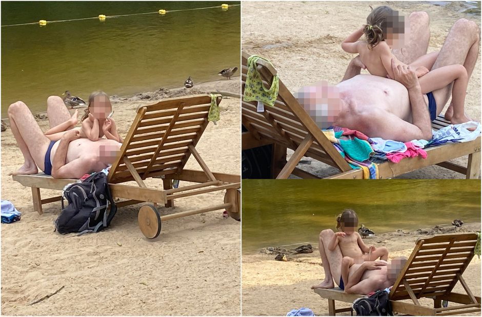 Šokiravo vyro elgesys su nuoga mergaite: paplūdimyje glostė, guldė ir sodino ant savęs