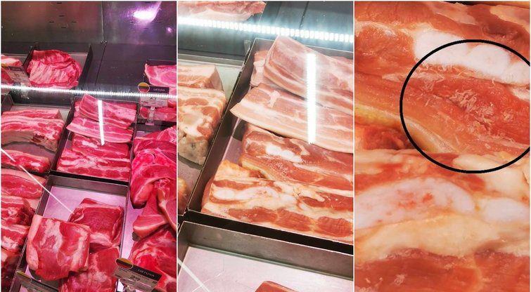 „Maxima“ parduotuvėje supykino mėsos vaizdas, bet pardavėjai ramina: tai – ne kirminai